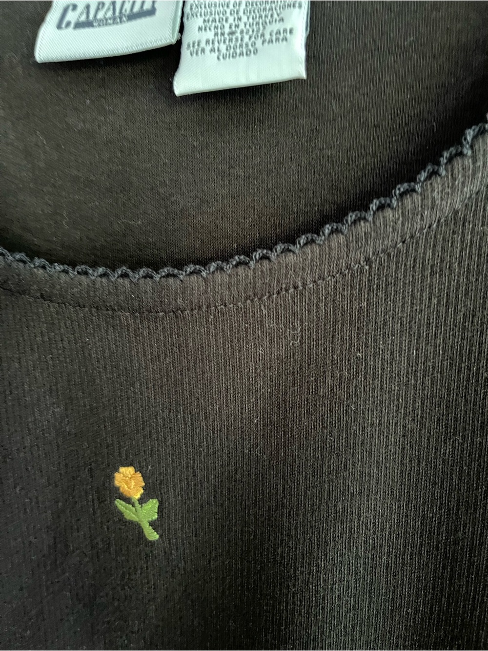 CAPACITY Vintage Black Embroidered Floral Tank Top 2X - Picture 7 of 7